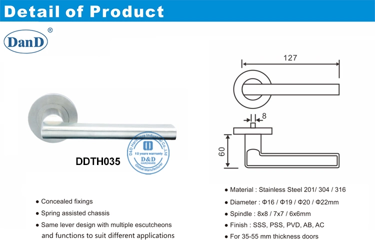 Passage Hardware Levers Toilet Side Handle Bathroom Door Lock Handle