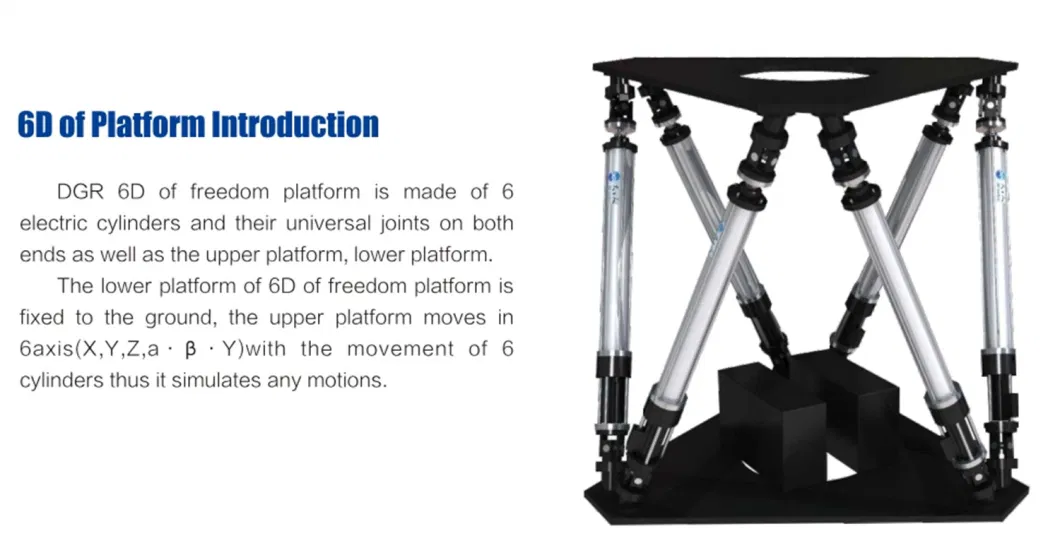 6 Axis Hexapod Platform with Universal Joint on Both Ends for Entertaining Simulator