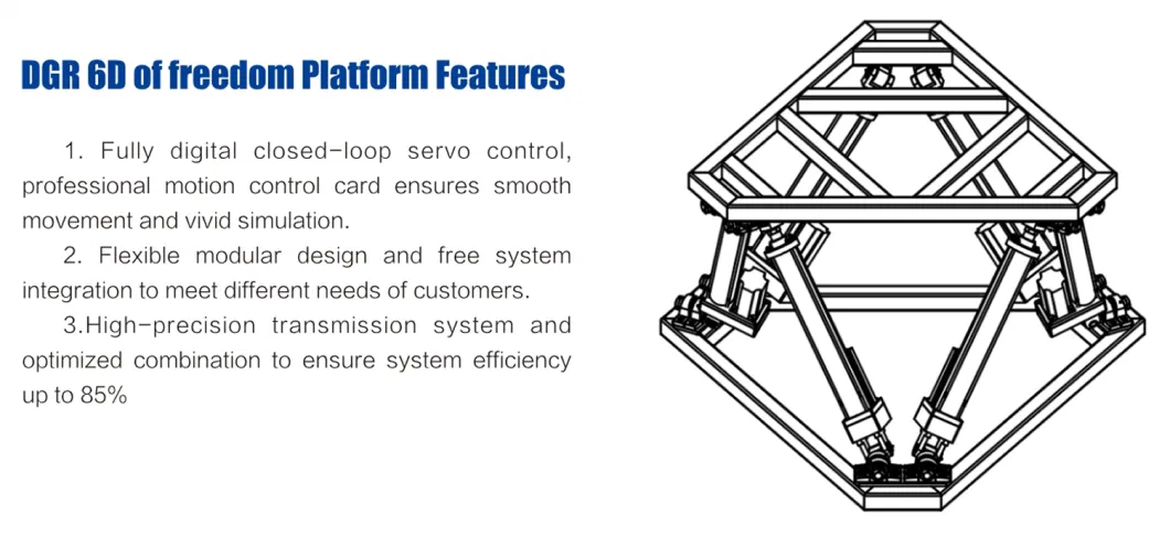 6 Axis Hexapod Platform with Universal Joint on Both Ends for Entertaining Simulator