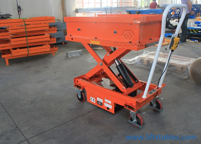 Light Duty Manual Mobile Scissor Lift Table 1500mm Electric Ball Platform Transfer