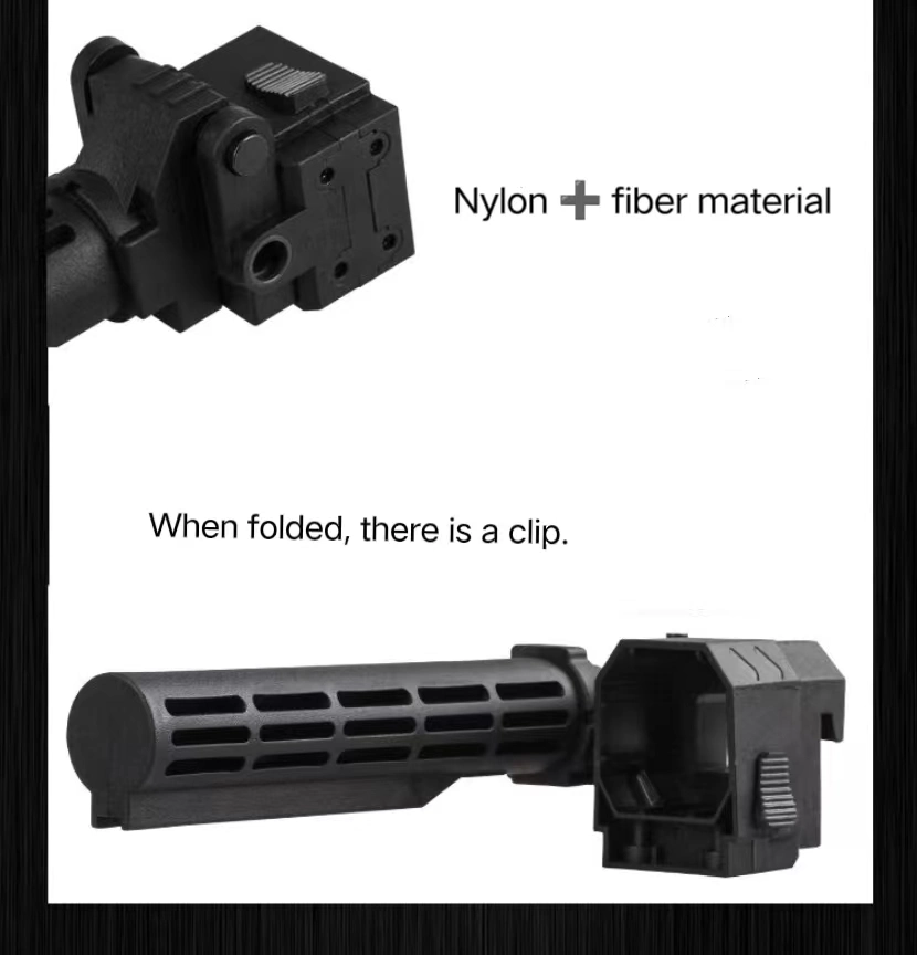 Yuemai Folding Buffer Tube Stock Adaptor (Black) for Nerf Retaliator Worker