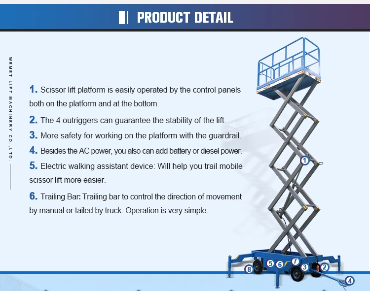 8m Full Automatic Self Propelled Hydraulic Aerial Manlift Work Platform