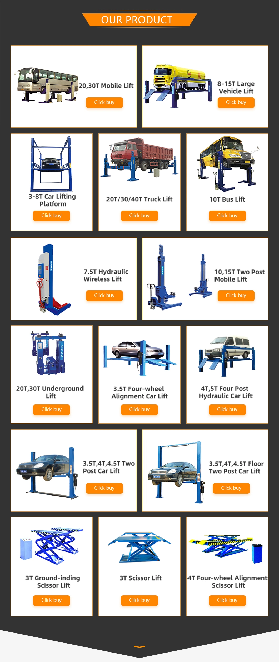 CE Approved Hydraulic 4 Post Car Lifting Platform
