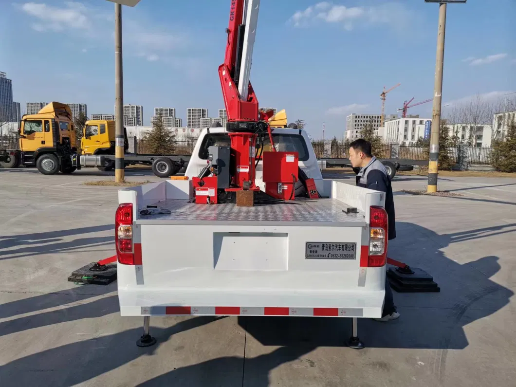 10m High-Altitude Operation Pickup Hydraulic Folding Booms Bucket Lift Truck Aerial Platform