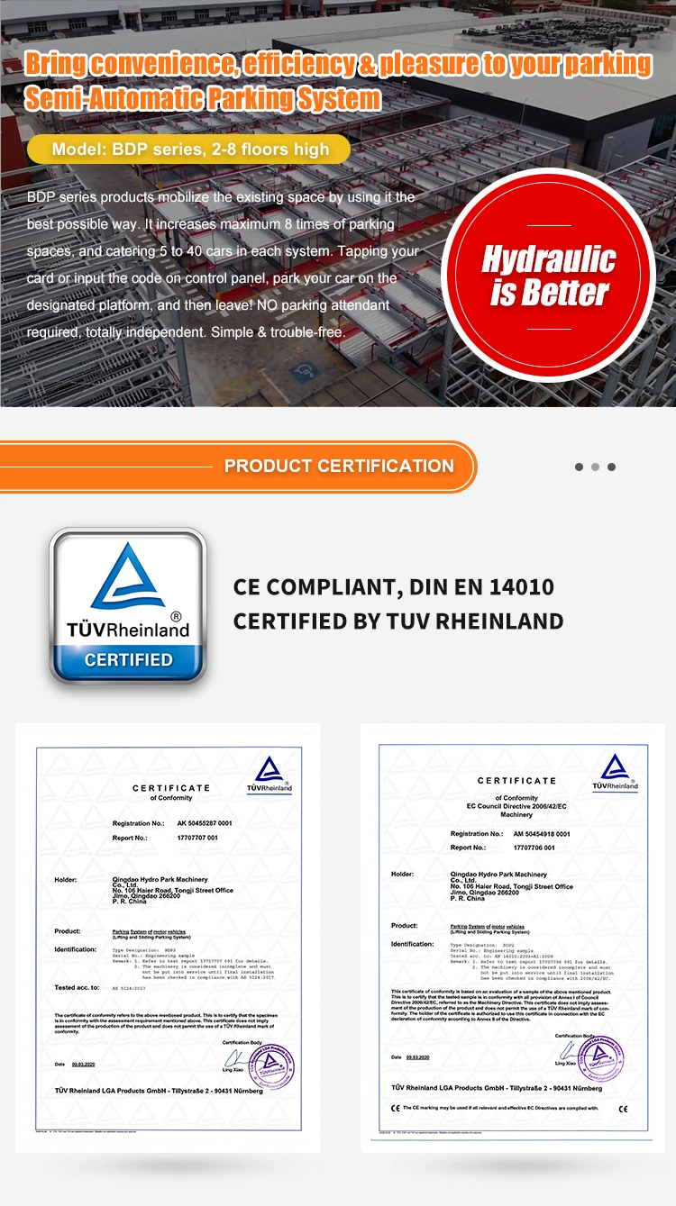 CE Certificate Sliding Platform for Sedans or Suvs