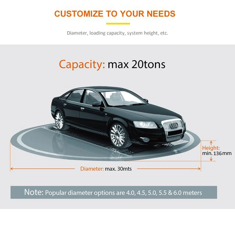 2-5 Tons Motorized 18cm High Customizable Car Rotating Platform for Car Display