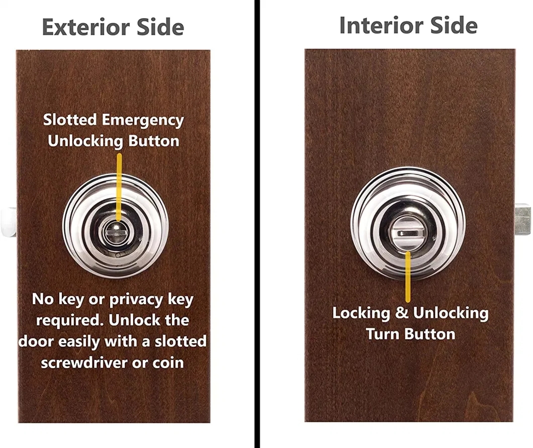 Stainless Steel Door Lock Keyed on Both Sides Waterproof Passage Function