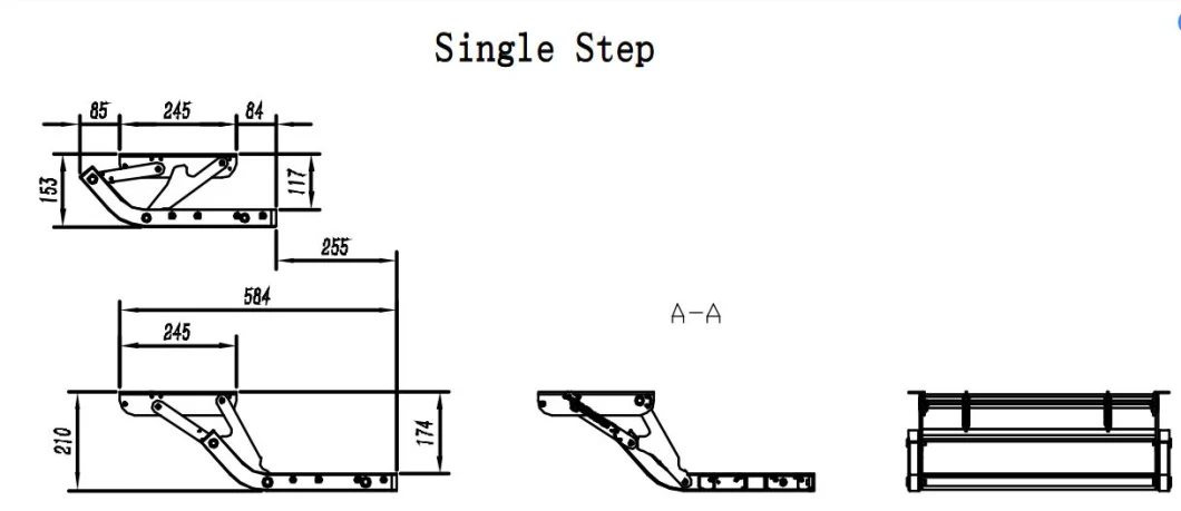 Maygood Aluminum Manual Caravan Camper Trailer Steps Folding Ladder Step for Side Door of RV Truck