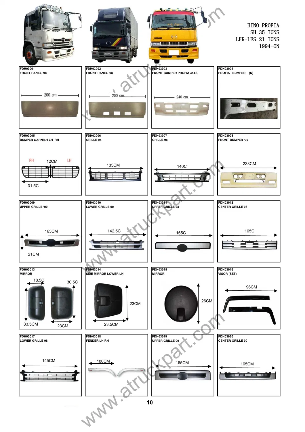 Hino Profia Truck Spare Body Parts Bumper Pedal