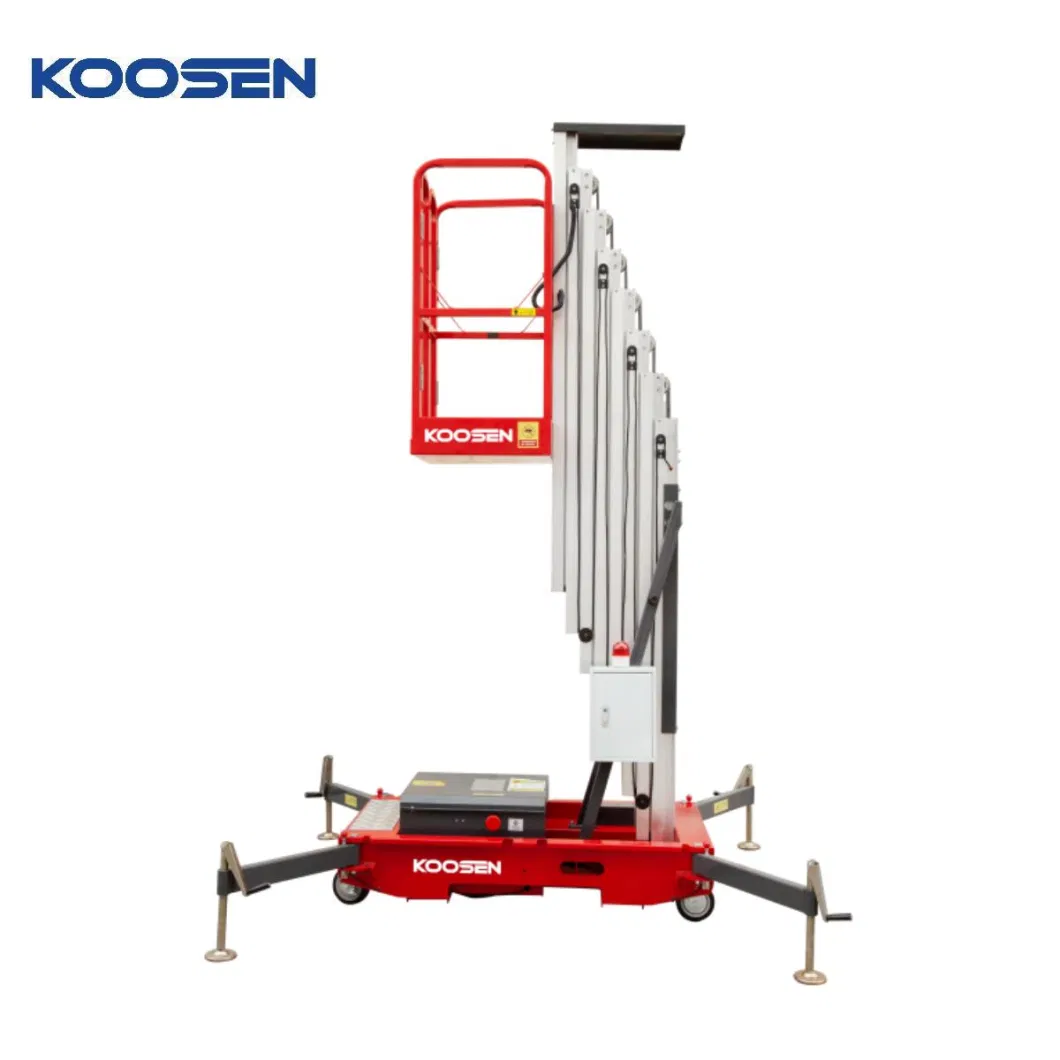 Chinese Brand 11m Single Mast DC Power Push Around Lift Platform for Sale.