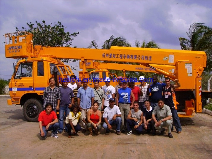 Aichi Brand Construction Boom Isuzu Pickup Truck 12.4m Mounted Fiberglass Insulated Aerial Work Platform