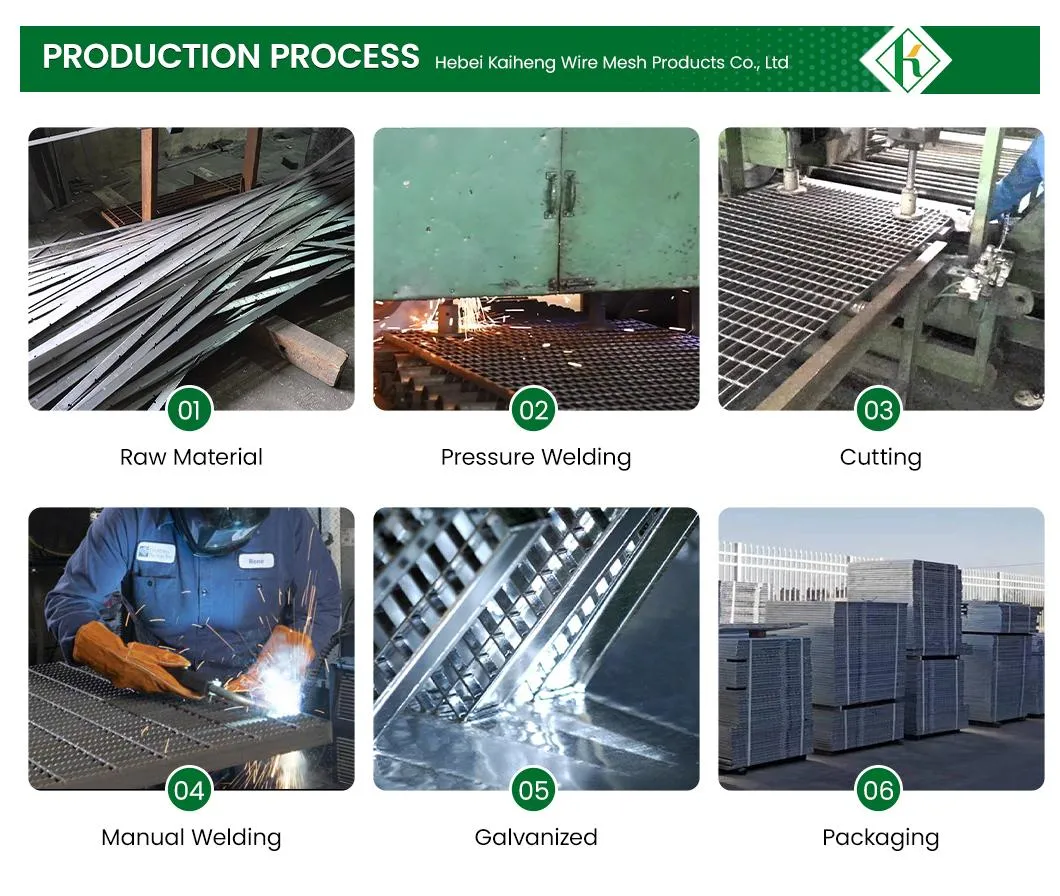 Kaiheng Galvanized Steel Grating Prices Fabricators Heavy Duty Smooth Surface Platform China Galvanized Steel Grating Platform