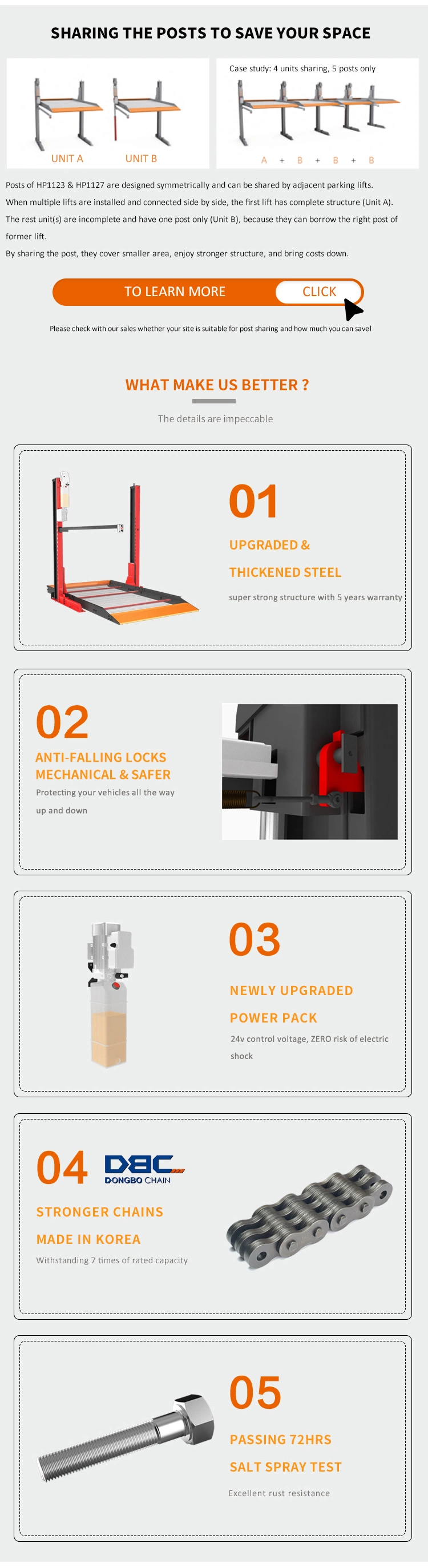 Compact 2 Post Stacker Hydraulic Driven Vertical Parking Lifting Platform