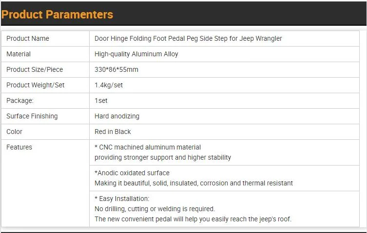 Factory Directly Easy Installed CNC Machined Side Step 4*4 Velicle