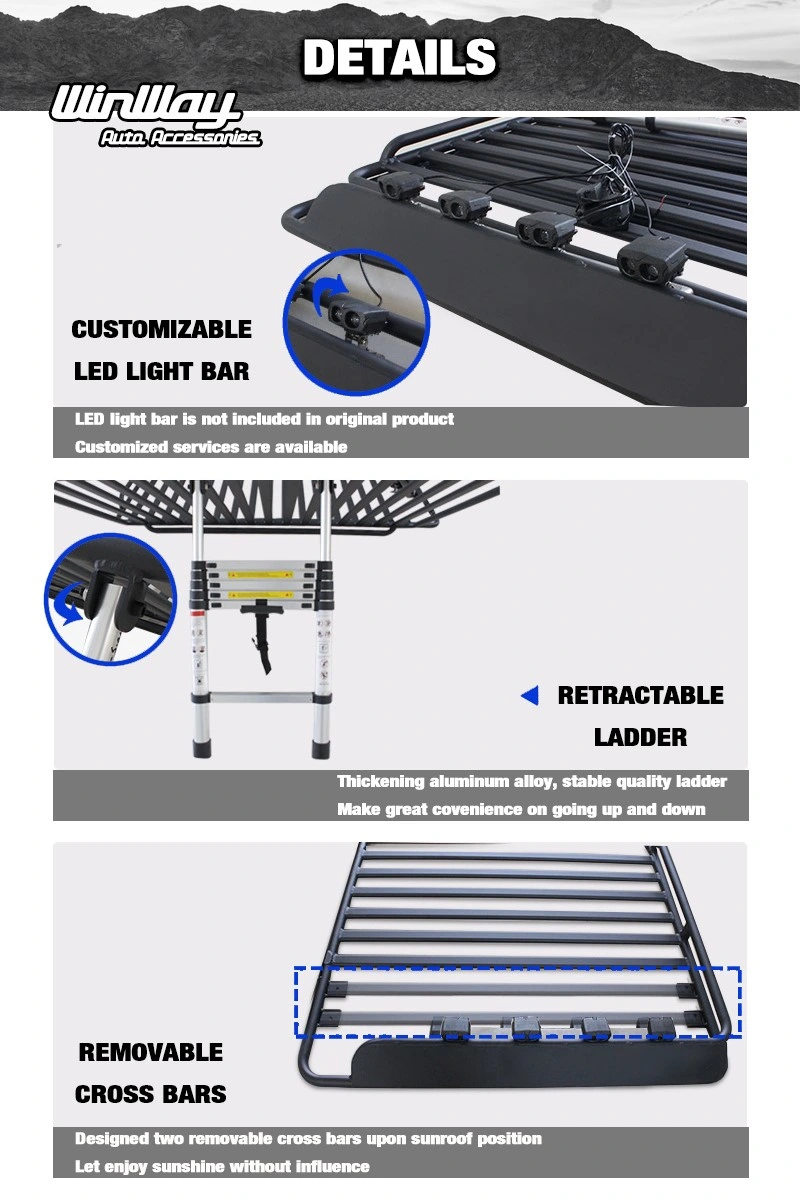 High Strength Steel Foldable Camping Platform for Top Roof Tent