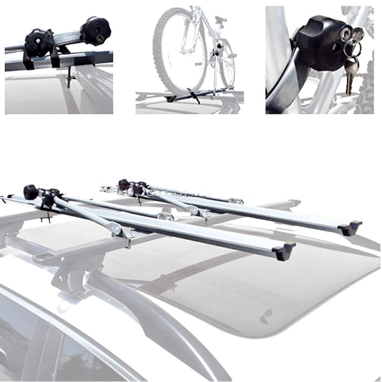 Outdoor Camping Travel Aluminum Rooftop Car Roof Top Bike Bicycle Rack Carrier with Lock