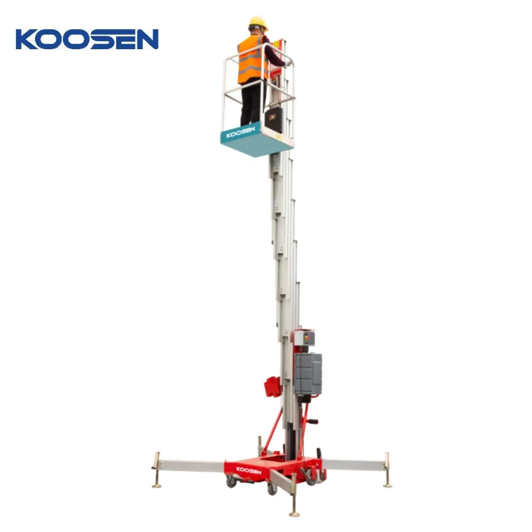 Chinese Brand 11m Single Mast DC Power Push Around Lift Platform for Sale.