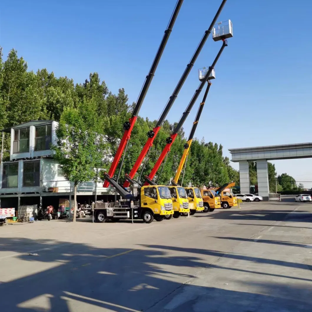 40m 45m 50m Fruits Pick up Truck Electric Mobile Boom Lift Cherry Picker with Aerial Work Platform Truck Hydraulic Aerial Cage Self-Propelled Telescopic Booms