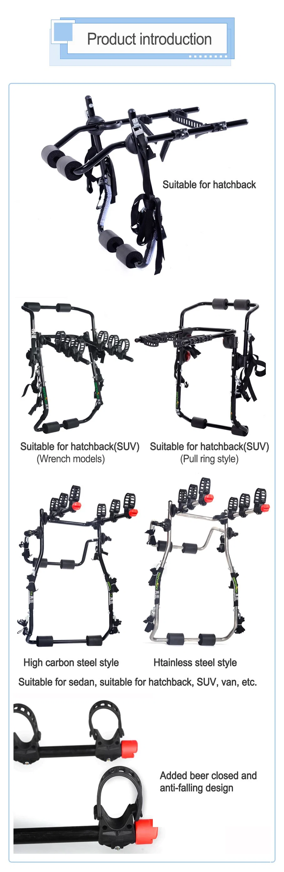 Foldable Platform Style Hitch Bicycle Rack Metal Hitch Mounted Bike Car Rack