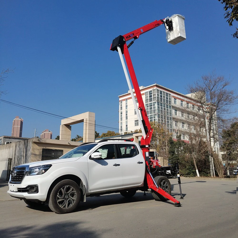 10m High-Altitude Operation Pickup Hydraulic Folding Booms Bucket Lift Truck Aerial Platform