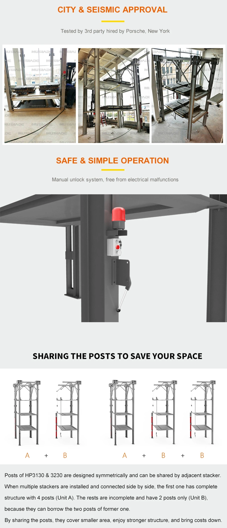 Hydraulic Driven Vertical Stacker Compact Car Parking Platform