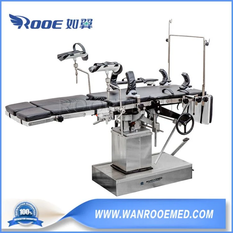 304 Stainless Steel Hot Sale Multi-Function Surgery Manual Hydraulic Theatre Table Operating Room Ot Surgical Table