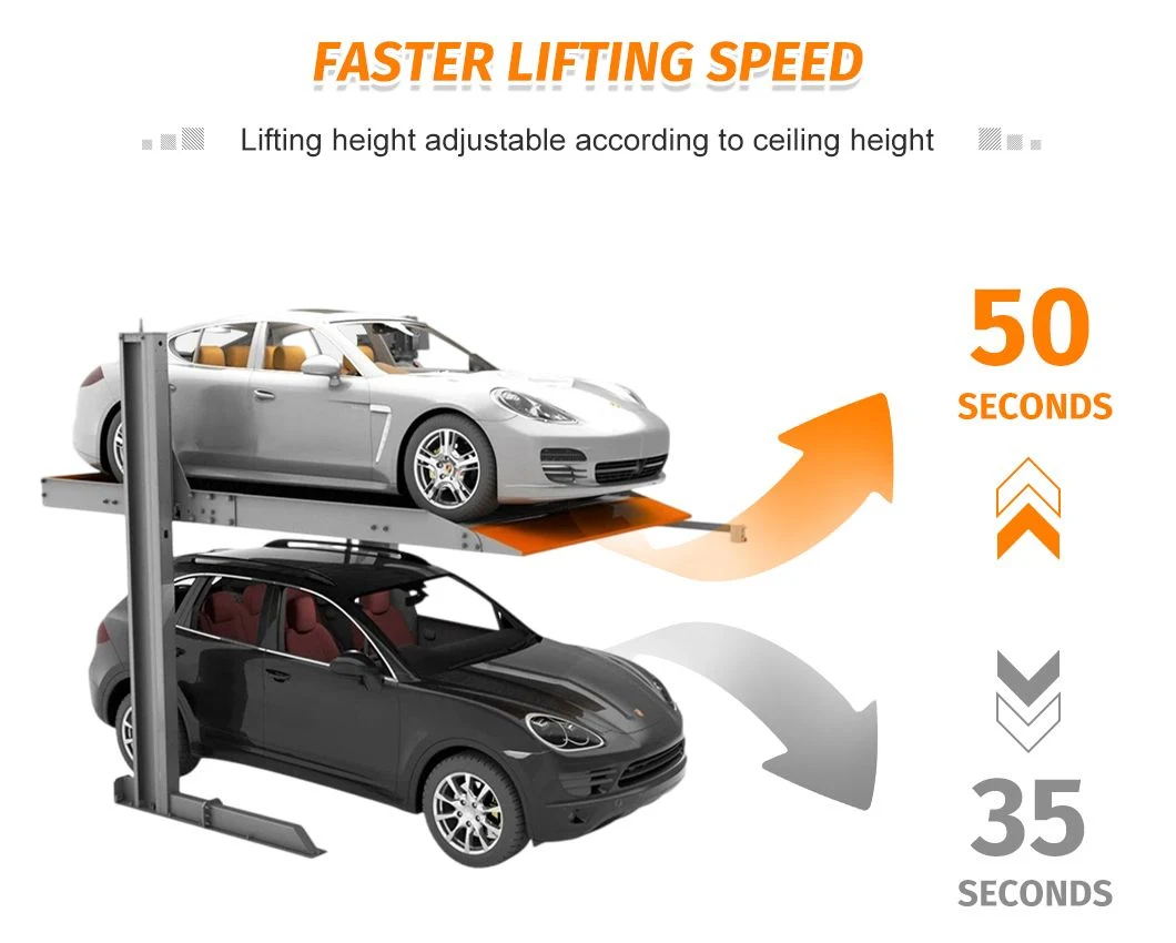 Garage Car Parking System 2.7ton 2 Post Car Lift Parking Platform with CE Certificate