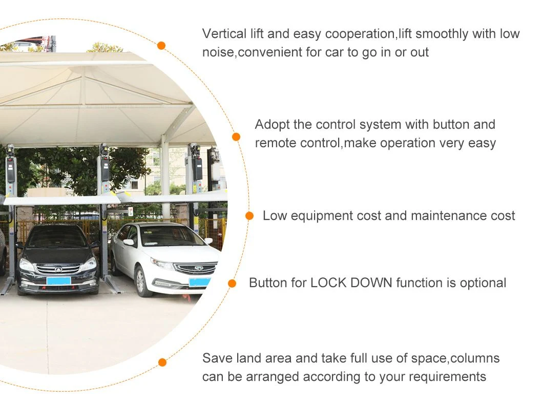 Garage Car Parking System 2.7ton 2 Post Car Lift Parking Platform with CE Certificate