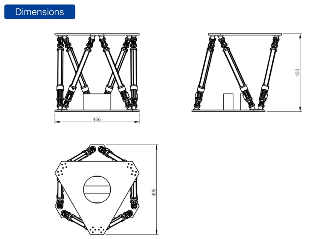 6 Axis Hexapod Platform with Universal Joint on Both Ends for Entertaining Simulator