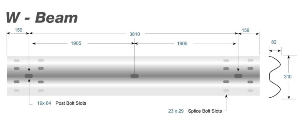 Galvanized Steel Gasket for Highway Guardrail Traffic Road Collision Barrier Passage