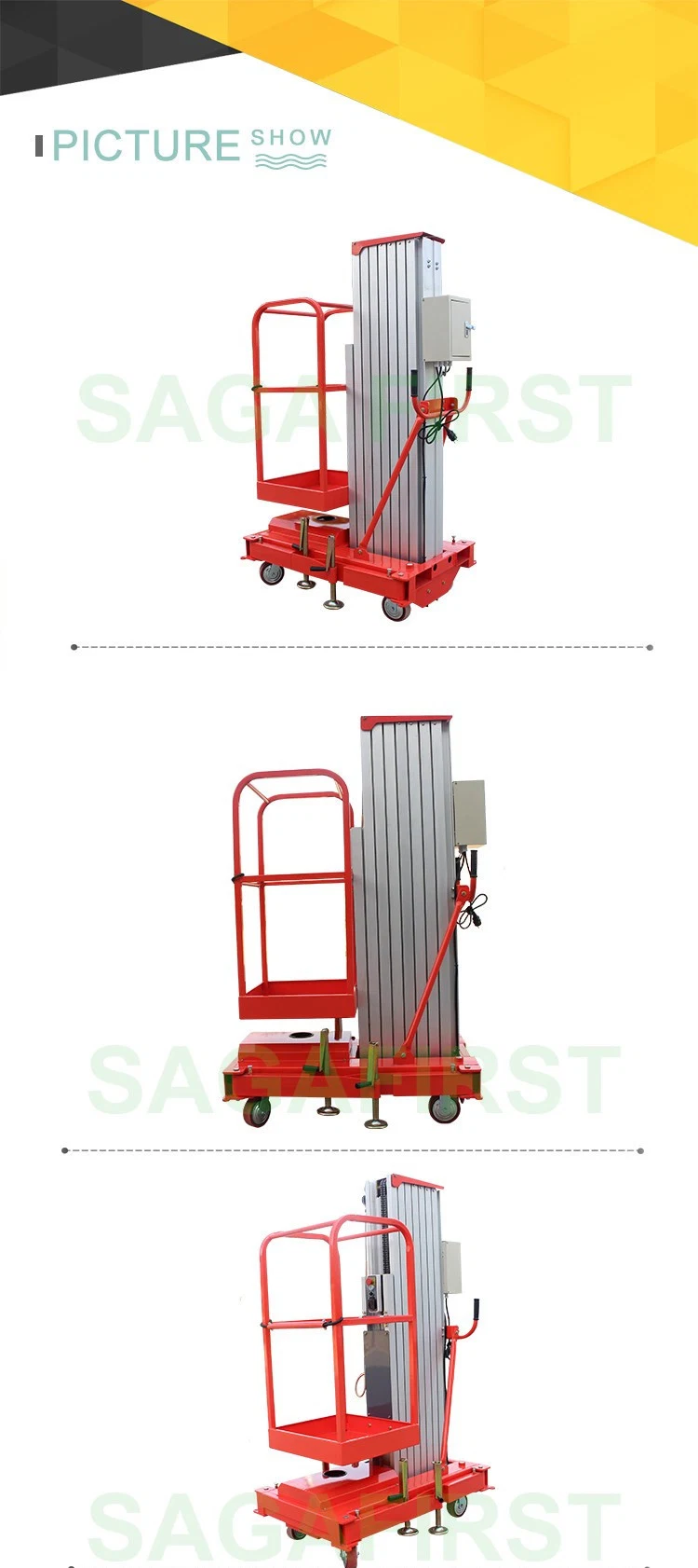 6m~24m Portable Semi Electric Aerial Work Platform Vertical Lift Platform for Maintenance