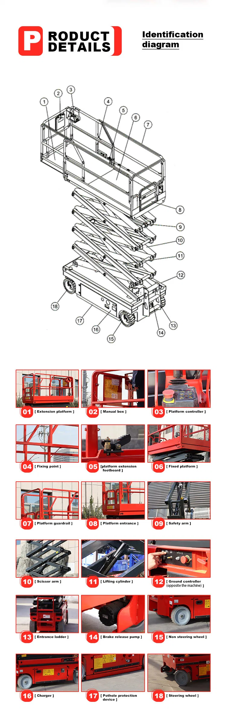 6m 8m Rubber Track off-Road Automatic Walking Scissor Lift Platform