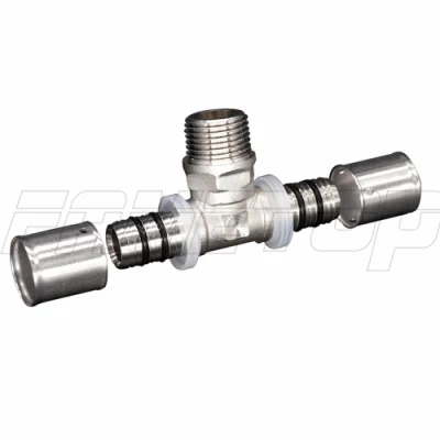  Brass Press Fitting for Pex-Al-Pex Multilayer Pipes for European Market (U or TH Jaw) Male Straight
