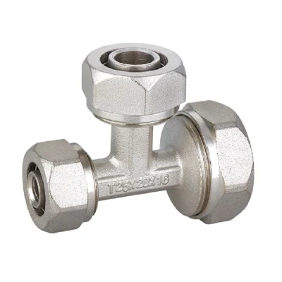 Equal Tee Brass Compression Fitting for Pex Al Pex Fitting Female Thread