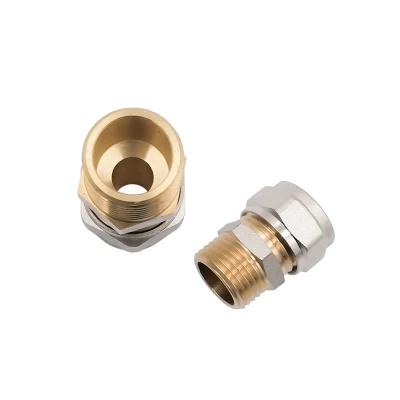  Thread Connector Brass Compression Fittings Brass Fittings Straight Coupling for Water and Gas