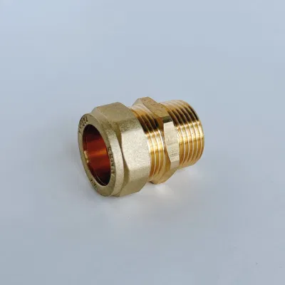 Factory Direct Brass Compression Male Straight Connectors Thread Coupling Fitting for Copper Pipe High Quality Lowest Price