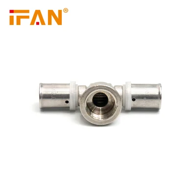 Ifan Brass Press Fittings Female Tee Pex Pipe Fittings 16-32mm Pex Press Fittings