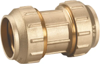 Hexagon Head Connector Reducing Compression Straight Coupling for Pipes with Brass Ring