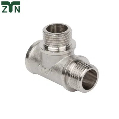  Combination &amp; Joint Fittings Tee Thread Connector Compression Brass Fittings Double Ferrule Pipe Fitting