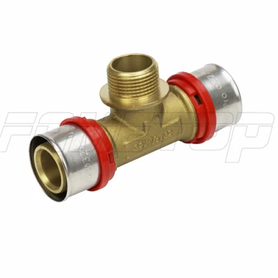 Brass Crimping/Press Fitting for Pex-Al-Pex Multilayer Pipes (PAP) for European Market