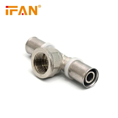 Ifan Brass Press Fittings Female Tee Pex Pipe Fittings 16-32mm Pex Press Fittings