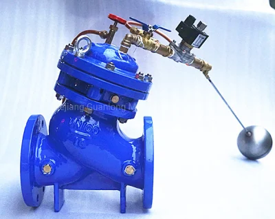 Angle Type Piston Actuated Float Ball Altitude Water Level Control Valve (H142X)