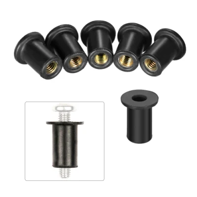 Omonic Rubber Well Nuts with M4 M5 M6 Brass Insert 4mm 5mm 6mm Metric Wellnuts Motorcycle Windscreen Rubber Nut