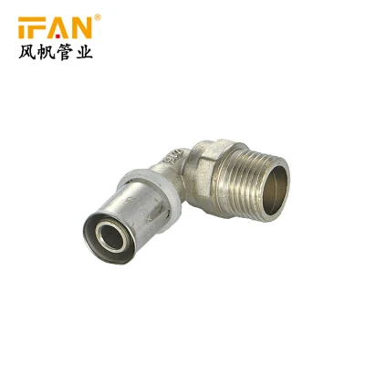 IFAN Customized 16-32mm Hot Sale Pex Brass Elbow Pipe Connecting Press Fittings