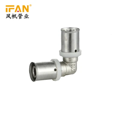 IFAN Customized 16-32mm Hot Sale Pex Brass Elbow Pipe Connecting Press Fittings