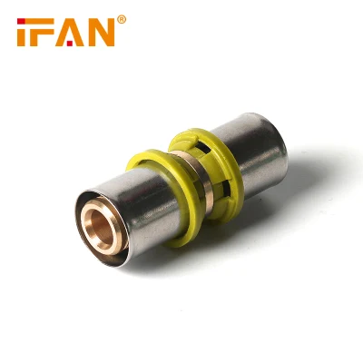 Ifan Brass Press Fittings 16-32mm Socket Pex Copper Fittings Press Brass Fittings Pex