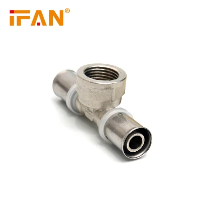 Ifan Brass Press Fittings Female Tee Pex Pipe Fittings 16-32mm Pex Press Fittings