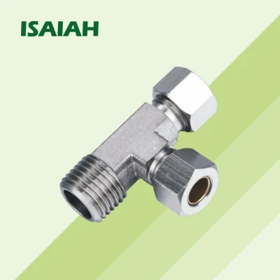 Pneumatic All Copper Connector Male-Thread L-Type Elbow Push-in Air Tube Compression Fittings