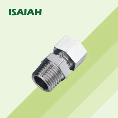 Pneumatic All Copper Connector Male-Thread L-Type Elbow Push-in Air Tube Compression Fittings