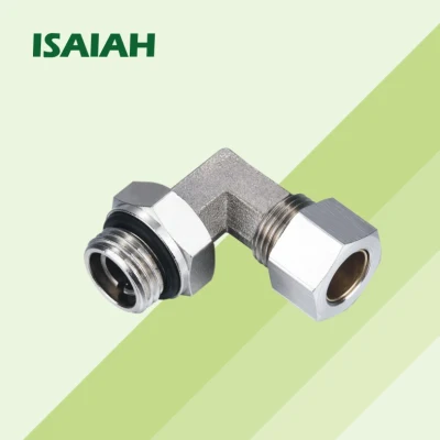 Pneumatic All Copper Connector Male-Thread L-Type Elbow Push-in Air Tube Compression Fittings